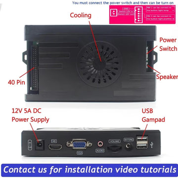 9800 in 1 DX Special Plus DIY Kit 8 Way Joystick Happ Style Push Button Arcade Game Console Cabinet Bartop (Multicolor)