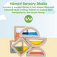 PlanToys® Water Blocks Wooden Montessori Sensory and STEM Building Toy | Light, Colour, Creativity and Fine Motor Skill Development | Eco Friendly