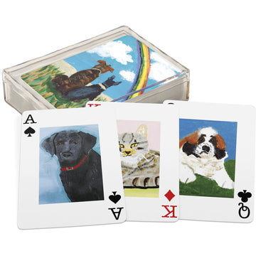 Primitives By Kathy Collectible Playing Cards, 54 Card Deck, 2.50 x 3.50-inch, Packaged in a Protective Acrylic case, Varied pet Designs, from Artists