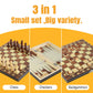 Luoyer 3-in-1 Chess Set Include Chess Checkers Backgammon 11 inch Wooden Board Game Set with Foldable Portable Case for Adults Travel Outdoor