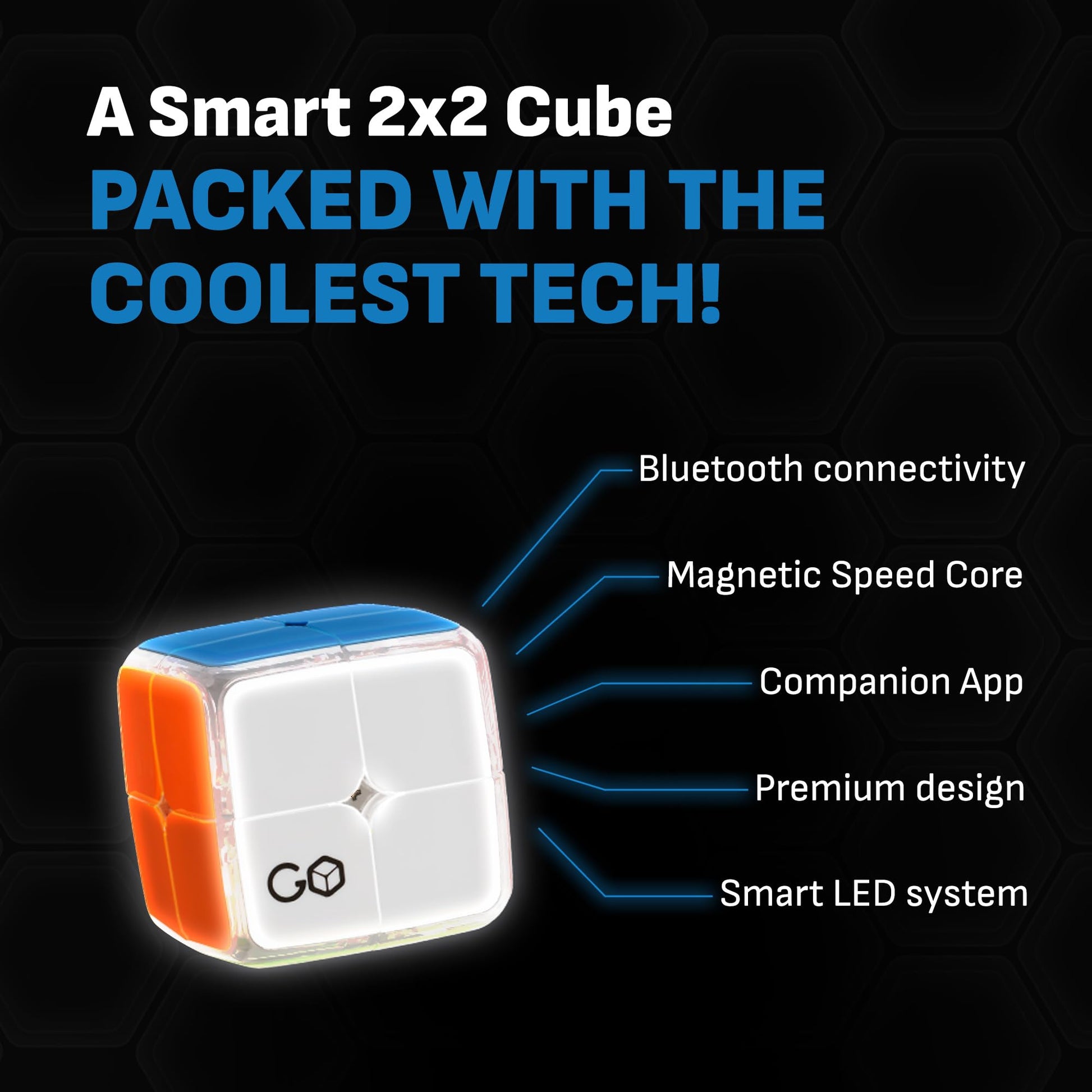 GoCube 2x2 Connected Electronic Bluetooth Cube. App-Enabled STEM Smart Cube