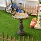 iLAND 1/12 Scale Garden Accessories Outdoor Miniature Birdbath Fountain & 2 Lion Wall Reliefs Mini Ornaments for Garden Dollhouse Décor Dollhouse