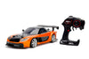 Jada Toys Fast & Furious Han’s Mazda RX-7 Drift RC Car, 1: 10 Scale 2.4Ghz Remote Control Orange & Black, Ready to Run, USB Charging (Standard)