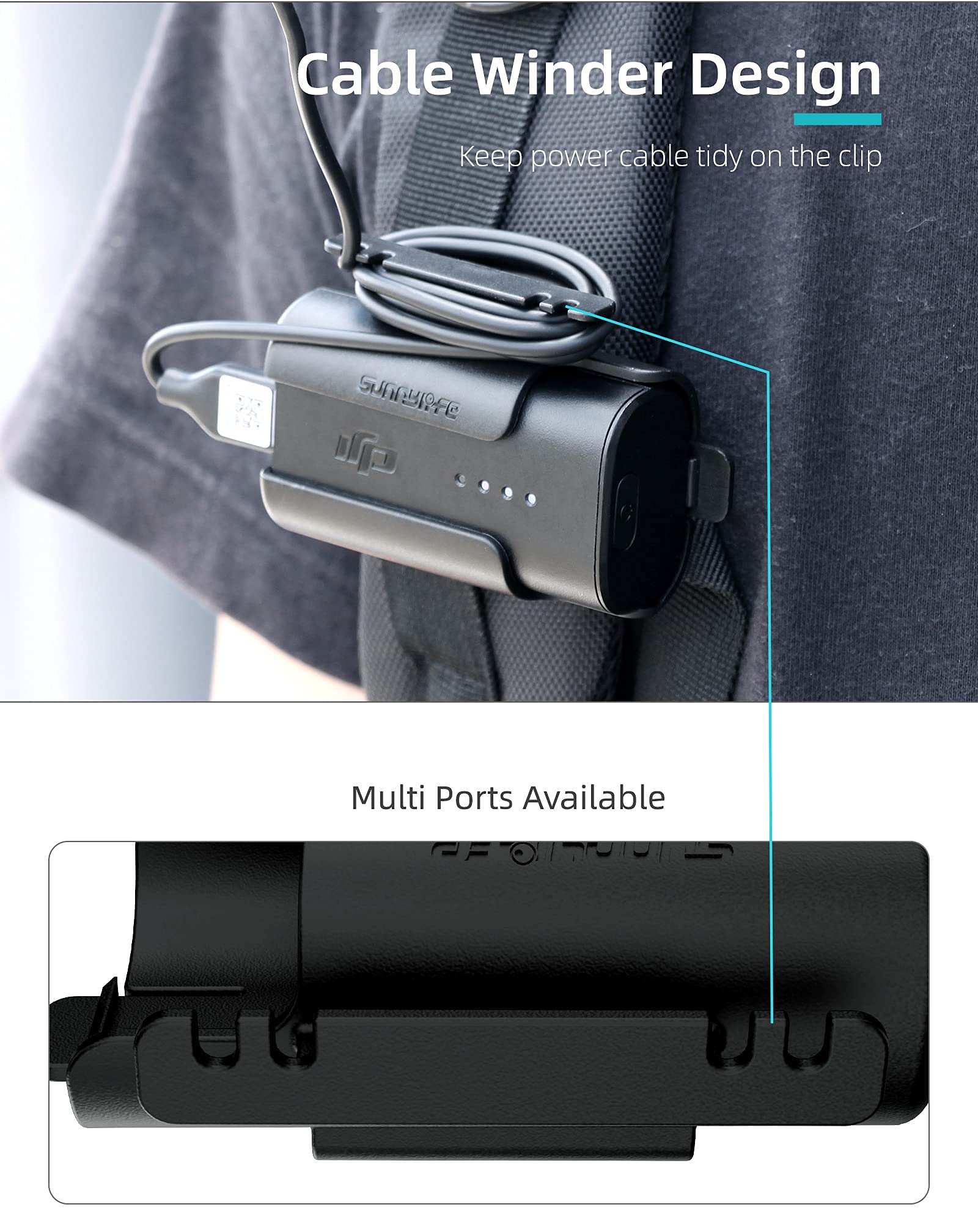 BTG Battery Clip with Cable Winder for DJI FPV Goggles V2 / DJI Avata Drone Goggles 2 Accessories