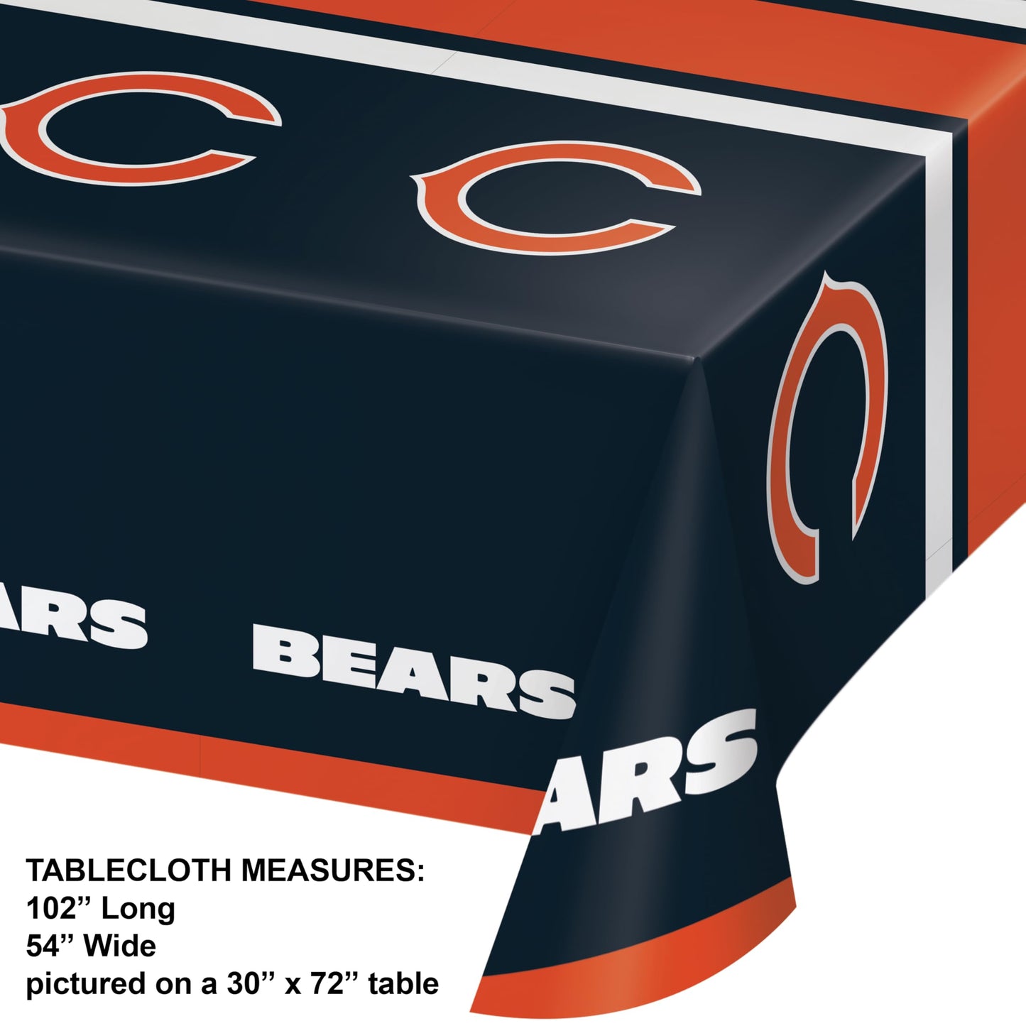 Trendware Chicago Bears Plastic Tablecloths, 3 ct, Officially Licensed
