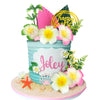 Summer Flower Cake Toppers Starfish Cake Decorations Coconut Tree Hibiscus Flower Cake Toppers for Tropical Hawaiian Beach Luau Themed Supplies