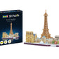 Revell Paris Skyline 3D Puzzles for Adults and Kids Ages 10 Years and up Arts Crafts Building - Eiffel Tower, Notre Dame, Louvre, Arc de Triomphe