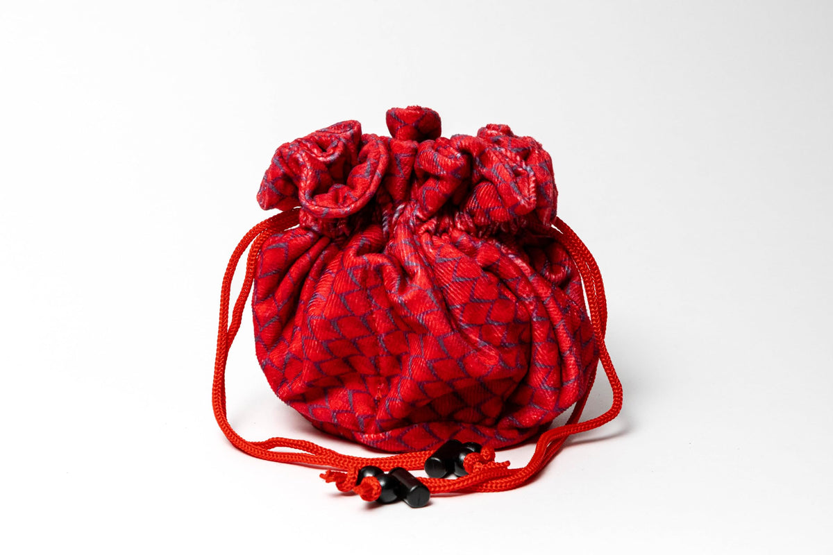 FanRoll Dragon Storm Velvet Compartment Dice Bag: Red Dragon Scales