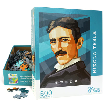 Nikola Tesla Jigsaw Puzzle - Chemistry Puzzles Great as Science Gifts - 500 Puzzle Pieces - Kid & Adult Puzzles - Unique Art Display for Home, School
