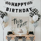 Pre-Strung Race Car Happy Birthday Banner, Race Cars Party Birthday Decorations for Boy, Black Racing Themed Birthday Party Decorations, Let’s Go