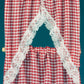 Melody Jane Dollhouse Red Gingham Kitchen Curtains & Valance on Rail Miniature Accessory