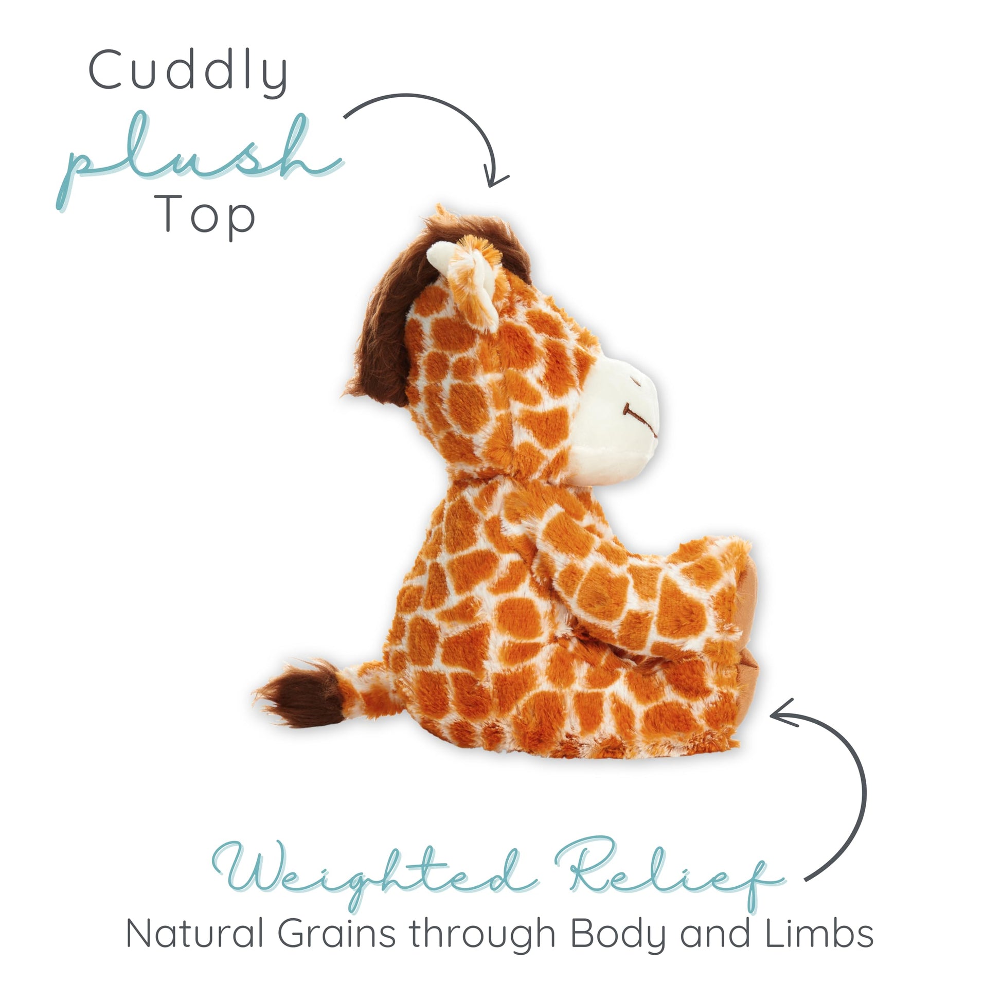 Flirty Giraffe - Microwavable & Weighted Plush Stuffed Animal - Heated Plushie for Warmth - Cute, Soft, Cozy Toy for Adults & Children (Boys, Girls