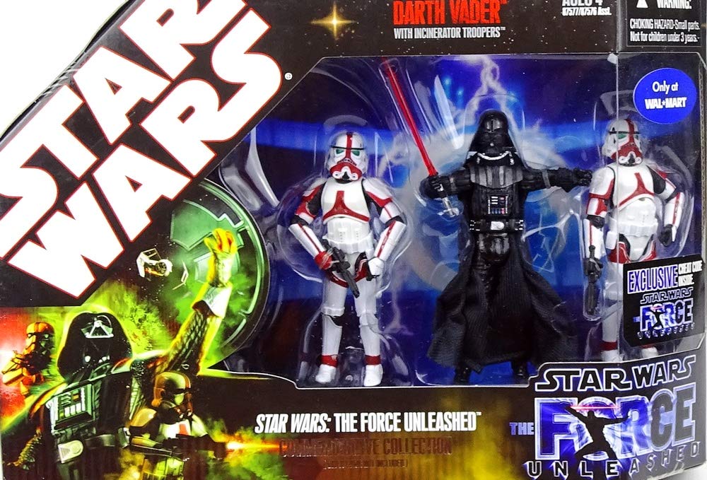 Star Wars Saga 2008 The Force Unleashed Exclusive Commemorative Collection Darth Vader with Incinerator Troopers