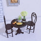 1:12 Miniature Dining Table and Chairs Set, Set of 3 Dollhouse Furniture, Decoration in Miniature (Black)