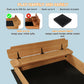 Large Wooden Sandbox Outdoor Sand Pit with Lid Cover Foldable Bench Seat Bottom Liner Sand Box for Garden Patio Beach Backyard Play Aged 3-12 Years
