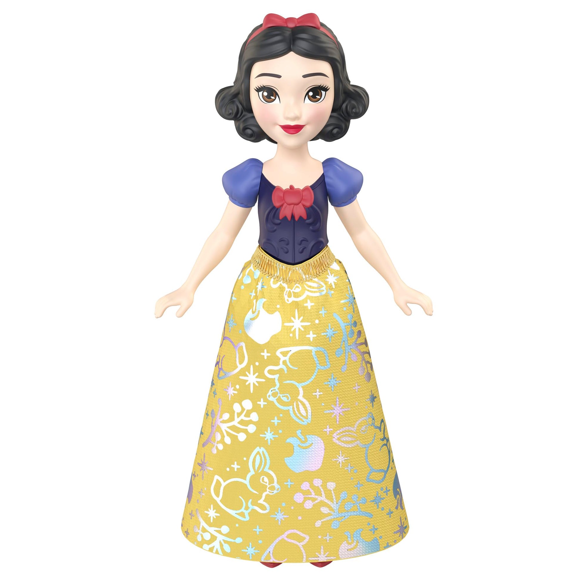 Disney Princess Snow White Small Doll - Inspired by Snow White and the Seven Dwarfs - 9 cm Moving Mini Doll with Removable Soft Skirt - MTHLW69
