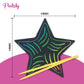 Podzly 50 Pcs Scratch Art Star Craft Kit - Magic Rainbow Color Scratch Art for Kids - DIY Star Ornament for Christmas & Easter - Art Supplies Kit