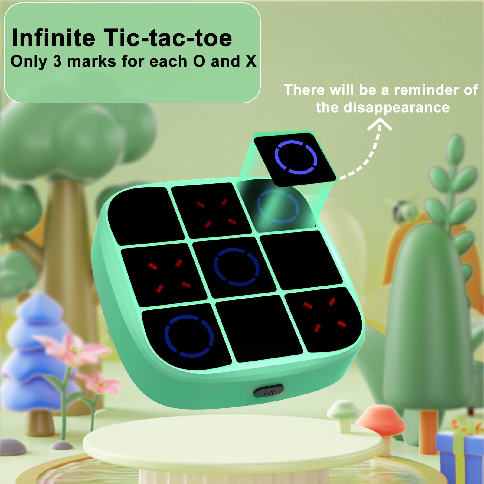 Tic-Tac-Toe Bolt Game, 4-in-1 Handheld Puzzle Games Console, Electronic Tic-Tac-Toe Game for Educational and Memory Growth, Portable Travel Games for