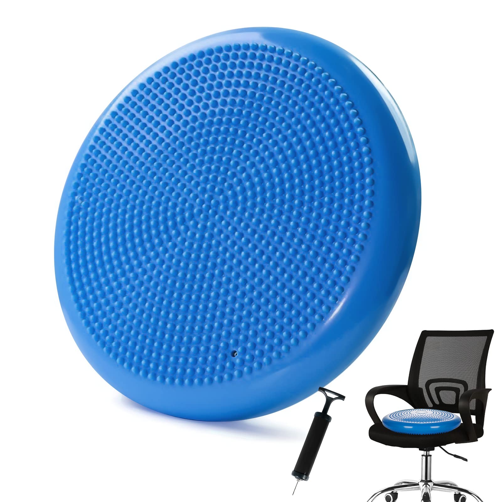 Wobble Cushion?Wiggle Seat?Balance Disc ?Extra Thick 34cm/13.4in??for Balance Stability Training, Improve Sitting (Blue)