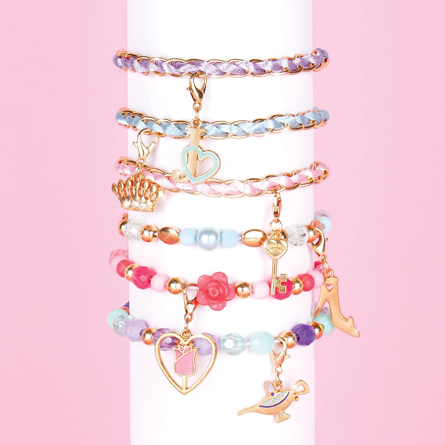 Make It Real - Disney Princess X Juicy Couture Hearts of Fashion - DIY Charm Bracelet Making Kit w/Disney & Juicy Couture Charms - Arts & Crafts Bead