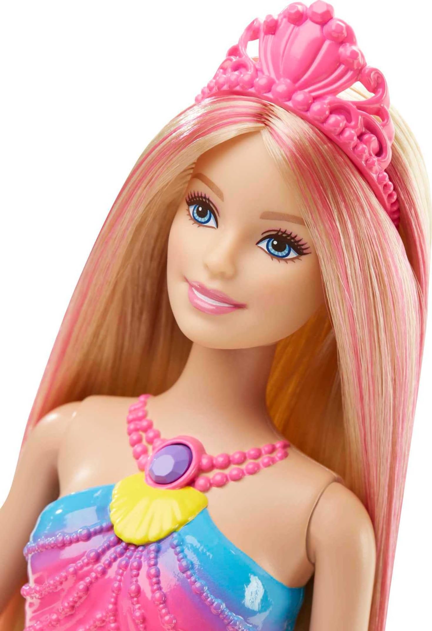 Barbie Dreamtopia Doll, Rainbow Lights Mermaid with Glimmering Light Up Rainbow Tail, Tiara and Blonde Hair