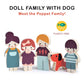 Mentari Toys - Doll Family with Dog - 5pc Solid Wood Doll Set with Playful Pup - Perfectly Sized for Pockets and Little Hands - Encourages Imaginative