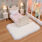 White Dollhouse Carpet, Dollhouse Miniature Carpet, Fluffy Mini Dollhouse Rug, Doll House Rug, Lightweight Dollhouse Decor for 1/12, 1/8, 1/6 (Square