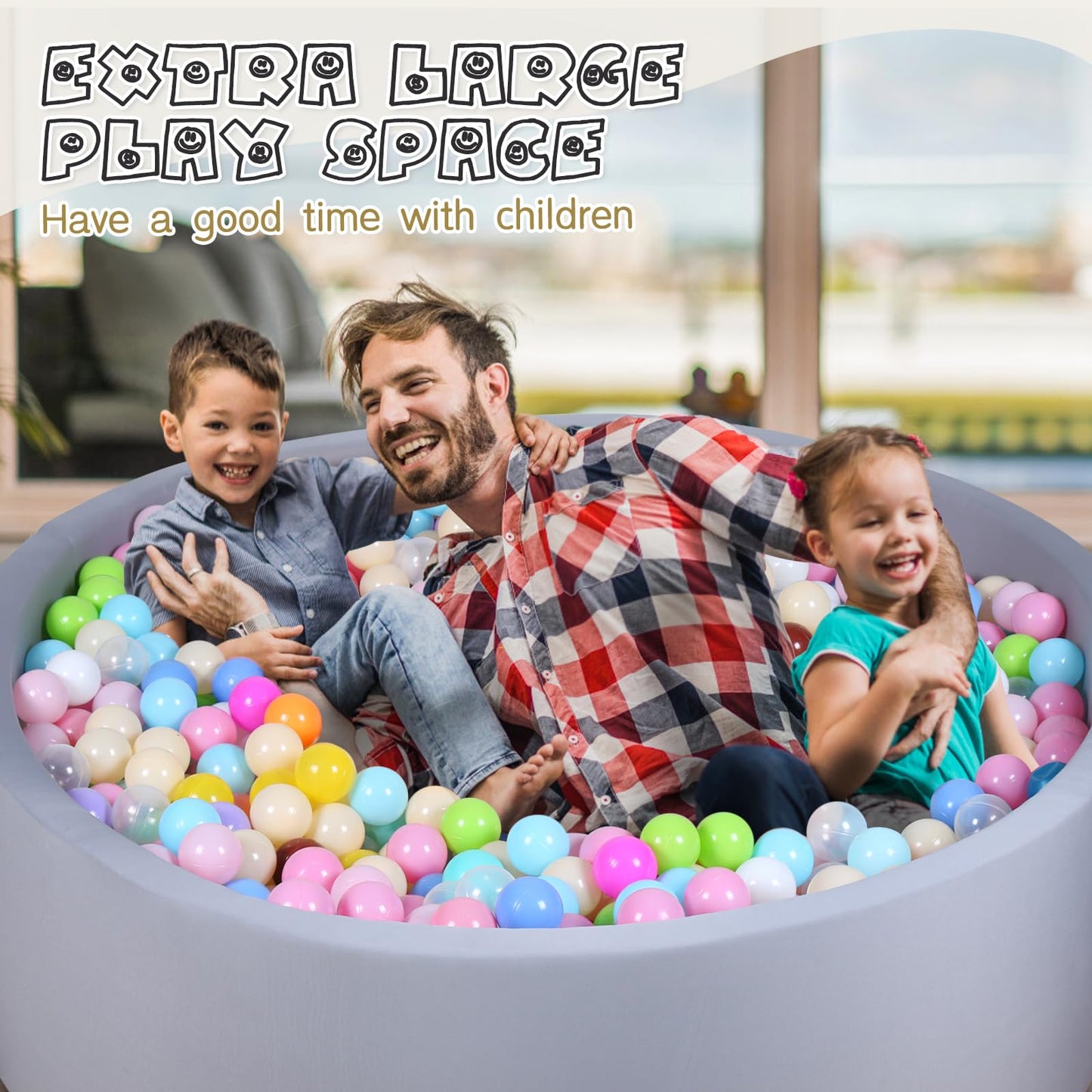 COZYTRAUM Foam Ball Pit for Kid, Kids Soft Ball Pit,Kiddie Balls PoolIdeal Gift Toys for Children, 47 Inch