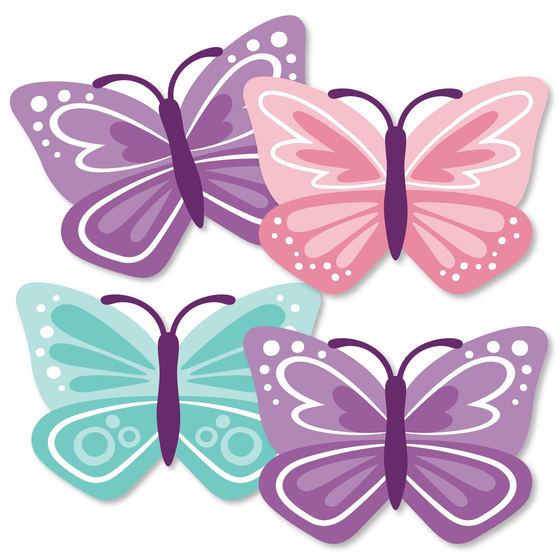 Big Dot of Happiness Beautiful Butterfly - Decorations DIY Floral Baby Shower or Birthday Essentials - Set of 20