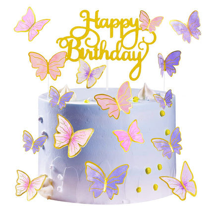 100Pcs Butterfly Cake Topper, Cupcake Topper, Cake Decorations