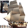 Wise Block Assassin's Creed Black Flag Jackdaw (Voyage Edition) Building Set - Pirate Ship Model with 6 Minifigures, Jackdaw Desktop Decoration