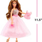 MGA Entertainment Dream Ella Let's Celebrate Doll DreamElla, Pink & Gold Glitter Butterfly Confetti Unboxing 11.5" Brunette Party Fashion Doll + 5