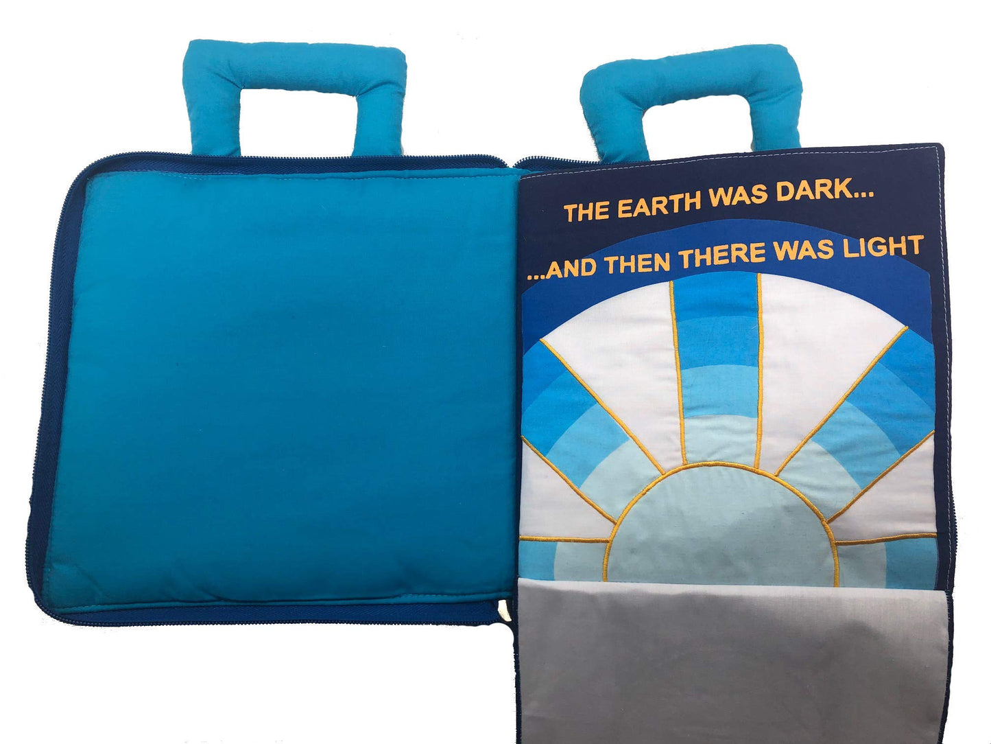 Pockets of Learning in The Beginning Quiet Book Explore The Story of Creation | Fabric Activity Busy Book for Toddlers and Children | Educational