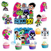 25Pcs Titans Cake Decorations with 24pcs Cupcake Toppers, 1pcs Big Cake Topper for Titans Birthday Party Supplies