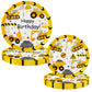 80 Pcs Construction Party Supplies Construction Disposable Paper Dinner Plates Napkins Forks Dinnerware for Dump Truck Theme Baby Shower 1st 2nd 3rd