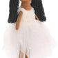 iscream Corps de Ballet Plush Allongé Ballerina with Glitter and Embroidered Accents for All Ages, Black Hair