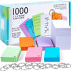 Hapinest 1000 Blank Flash Cards Colored Index Cards 3x5 w/20 Binder Rings, Unruled Unlined Index Cards with Ring, Hole Punched Notecards Flashcards