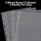 Stamp Collection Inserts - Collector Stamp Album 12 Sheets with 4 Mixed Sizes Single Side for Stamp Collection Binder Kit IS02MX112