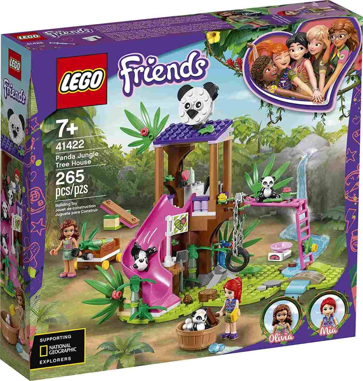 LEGO Friends Panda Jungle Tree House 41422 Building Toy; Includes 3 Panda Minifigures for KidsWho Love Wildlife Animals Friends Mia and Olivia (265