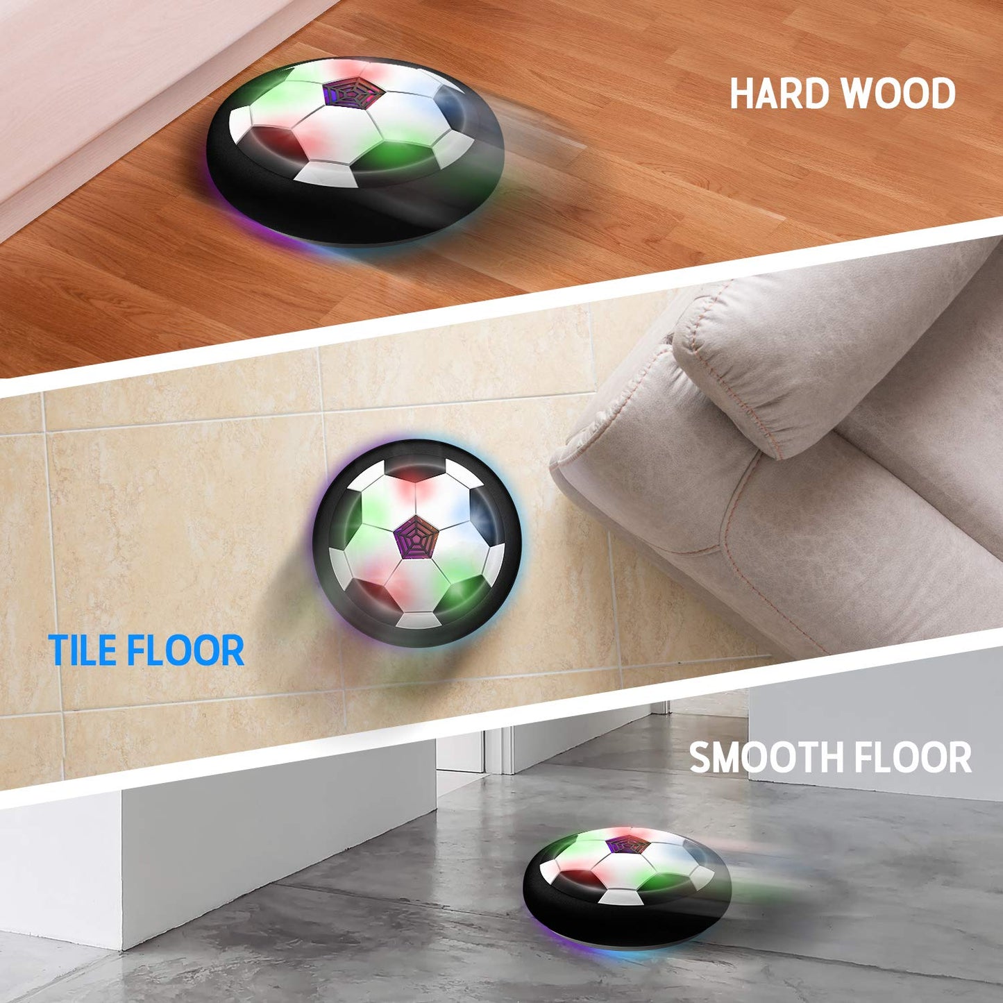 Toyk Boy Toys - LED Hover Soccer Ball - Indoor Outdoor Game Sport Toy
