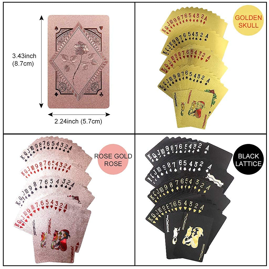 3 Decks Waterproof Playing Cards,Plastic Poker Card with Flexible Case,Deck of Standard Playings Cards Game,Magic Tricks Pool Beach Parties Games,Cool