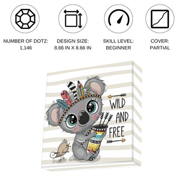 DIAMOND DOTZ Wild & Free Dotz Box Animal Diamond Painting Kits for Adults - Diamond Art Kits a Relaxing Creative Craft Kit with Dotz Gems 8.7"x8.7"