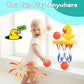 Bath Toys, Bathtub Basketball Hoop for Toddler Kids, 3 Soft No Hole Balls & Bath Basketball Hoop with Strong Suction Cup, Yellow Duck Baby Shower Bath