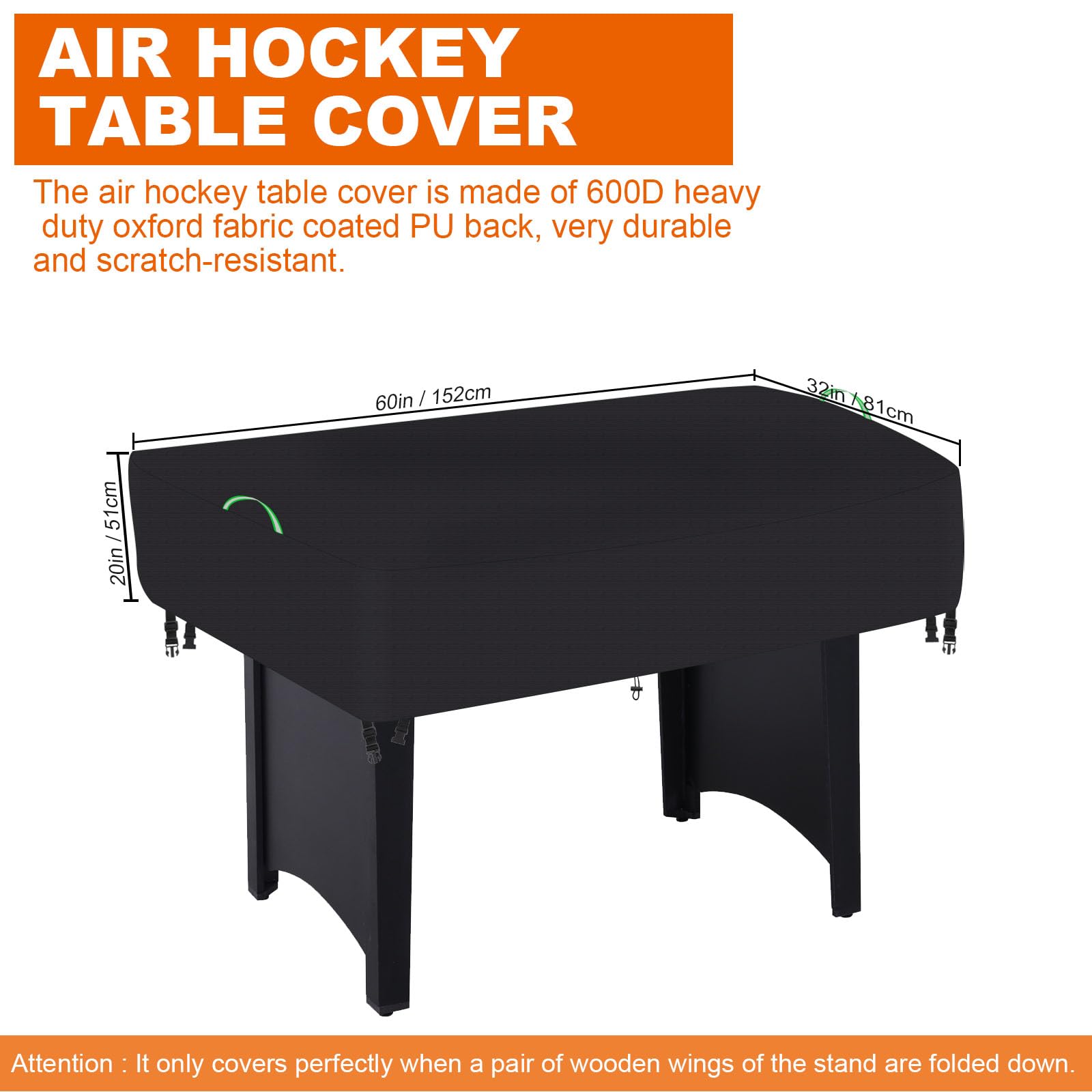 Air Hockey Arcade Table Cover,Heavy Duty 600D Oxford Covers for Hockey Game Table/Foosball and Game Soccer Table ,Outdoor Waterproof,Rain, Snow
