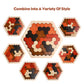 Skrtuan Wooden Hexagon Puzzle for Kids & Adults, Montessori STEM Educational Toy with Colorful Shapes, Logic IQ Brain Teaser Game for Kids, Geometry