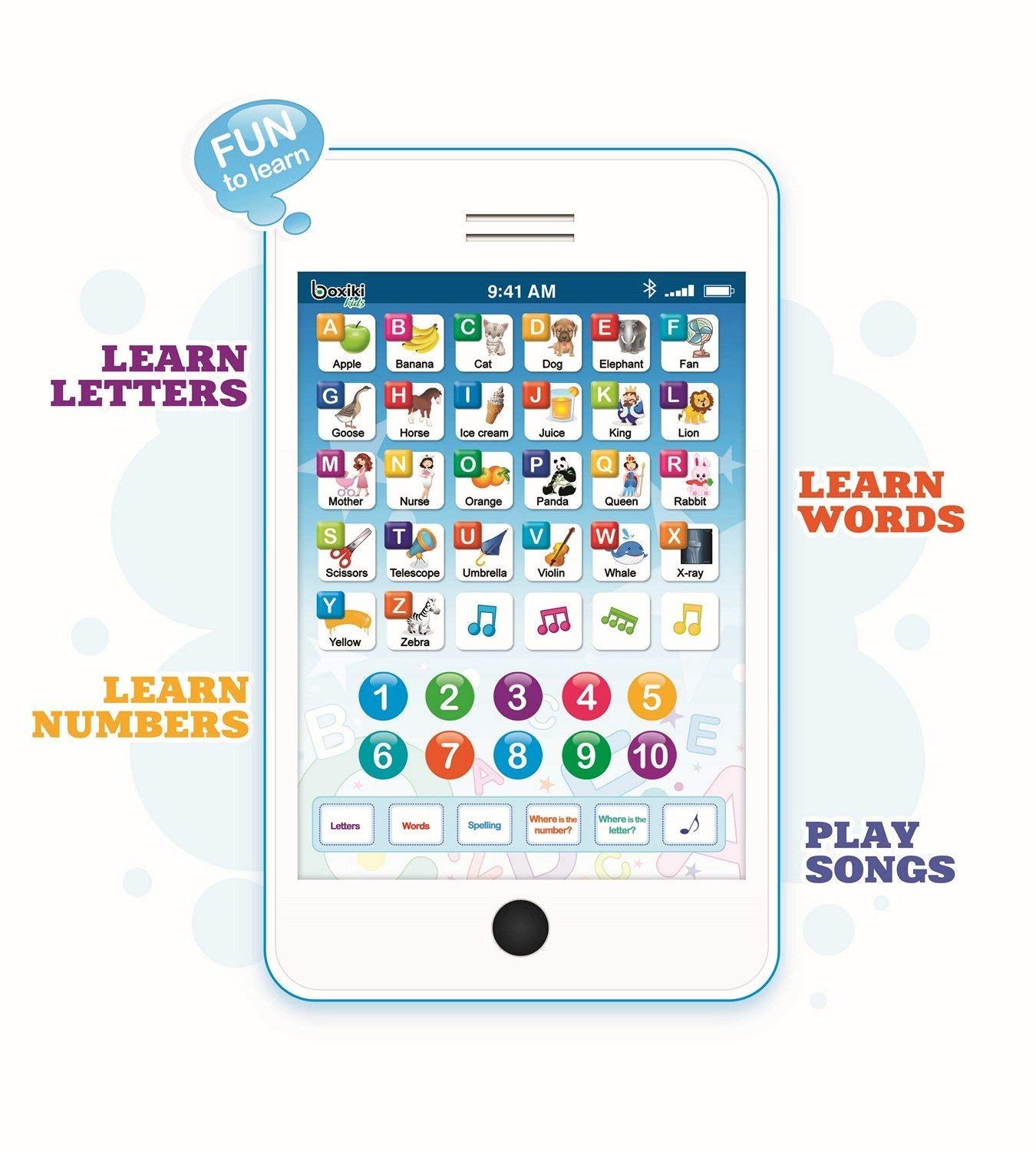 Educational Toys for 3+ Year Old Boys and Girls, 6-in-1 Kids Learning Tablet Phone, Preschool ABC Letters Numbers Spelling Music Toy, Premium Travel