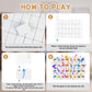 lovivid 65 Tiles 30mm Seaside Escape Game Block Matching Game for Kids, Vita Mahjong Game Set in ABS Plastic Material Set with 4 DIY Stickers (White)
