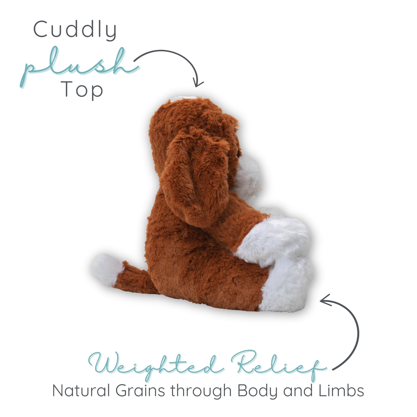 Hound Dog - Microwavable & Weighted Plush Stuffed Animal - Heated Plushie for Warmth - Cute, Soft, Cozy Toy for Adults & Children (Boys, Girls