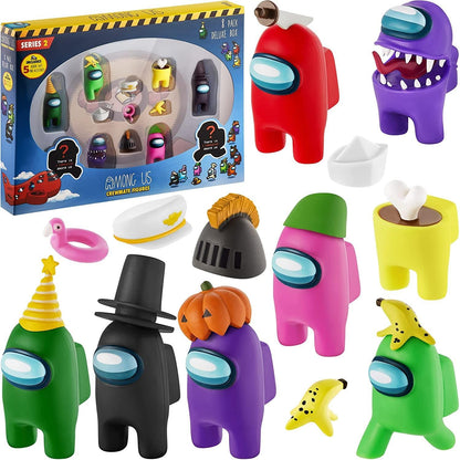 Among Us Crewmate Figures | Toys Out of 16 Collectibles in 1 Box | 8 Among Us Merch Incl. The Peeled and The Clogged | 2 Hidden Impostors | Mini Toys
