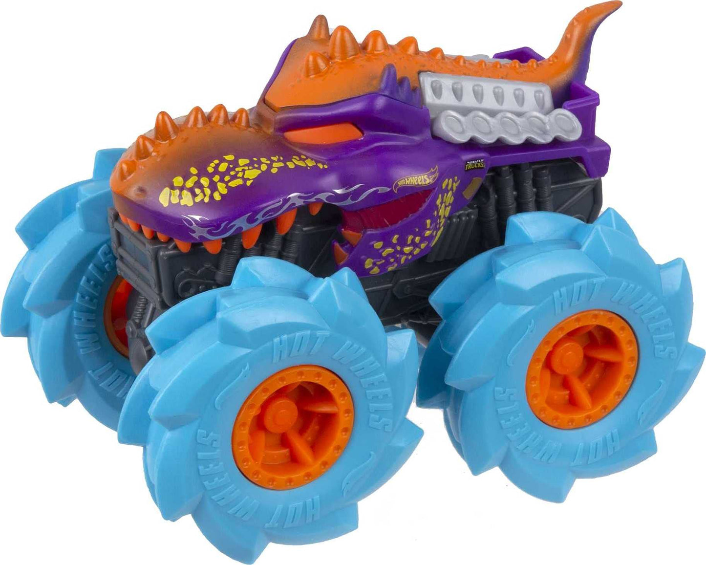 Hot Wheels Monster Trucks Twisted Tredz Creature Themed 1:43 Scale Flywheel Friction Motor Assorted Stylized Giant Wheels Power over Terrain